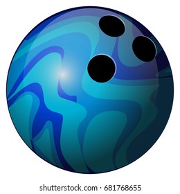 Isolated bowling ball on a white background, Vector illustration