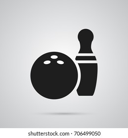 Isolated Bowling Icon Symbol On Clean Background. Vector Kegling Element In Trendy Style.