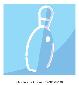 Icono del pasador de bolos aislado Vector de diseño plano