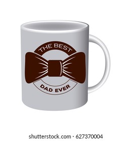 Isolated bowtie on a mug, Vector illustration