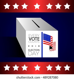 Isolated box with the american flag, Election day Vector illustration