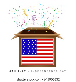 Isolated box with the american flag, Independence day vector illustration