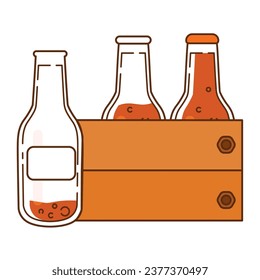 Isolated box with beer bottles icon Vector