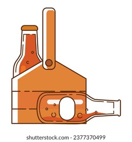 Isolated box with beer bottles icon Vector