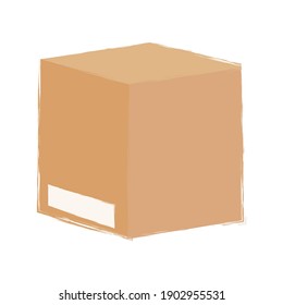 Isolated box digital shop e-commerce icon - Vector