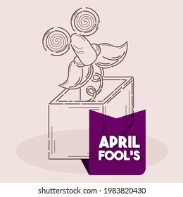 Icono de humor de tono tonto de caja aislada de abril de tontos- Vector