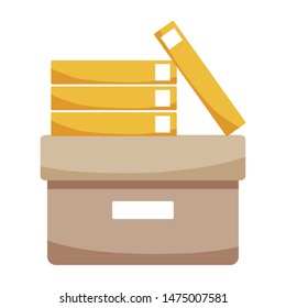 Isolated box with folders design