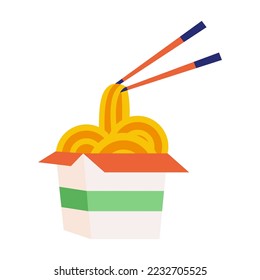 Isolated box food asian vector illustration
