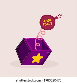 Isolated box harlequin april fools humor icon- Vector