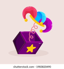 Isolated box harlequin april fools humor icon- Vector