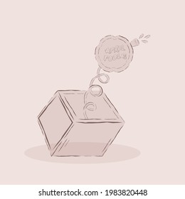 Isolated box harlequin draw april fools humor icon- Vector