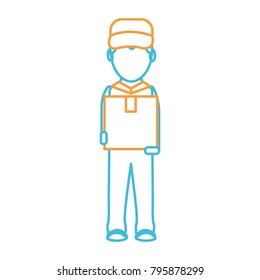 Isolated box and man design