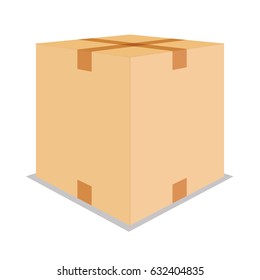 Isolated box on a white background, vector illustration