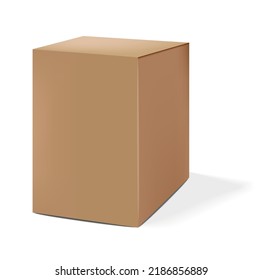 Isolated box packaging, realistic isolated carton box vector, cosmetics box vector