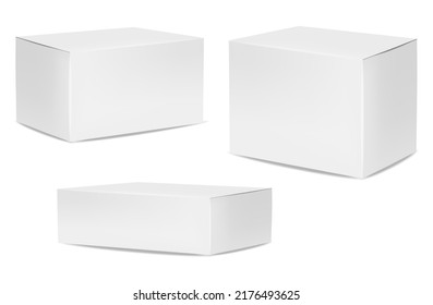 Isolated box packaging, realistic isolated white background, vector illustration, cosmetics box vector, boxes package