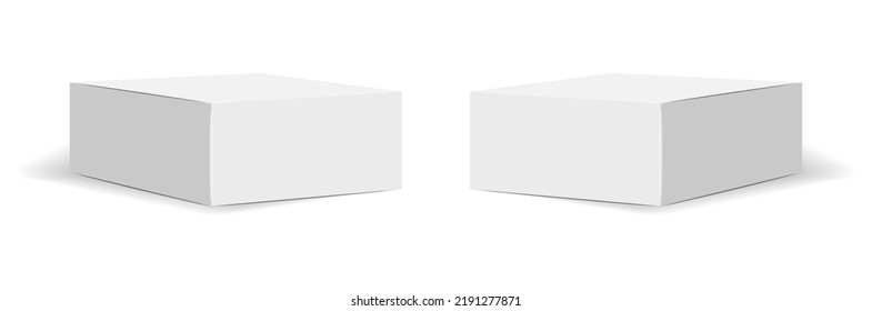 Isolated box packaging, realistic isolated white background, vector illustration, cosmetics box vector, boxes package