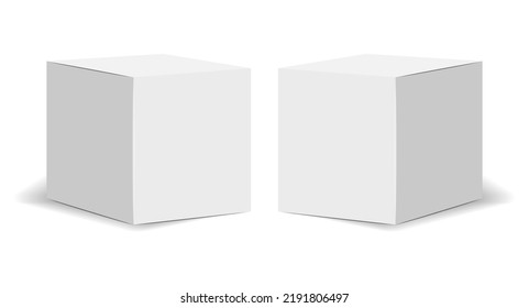 Isolated box packaging, realistic isolated white background, vector illustration, cosmetics box vector, boxes package