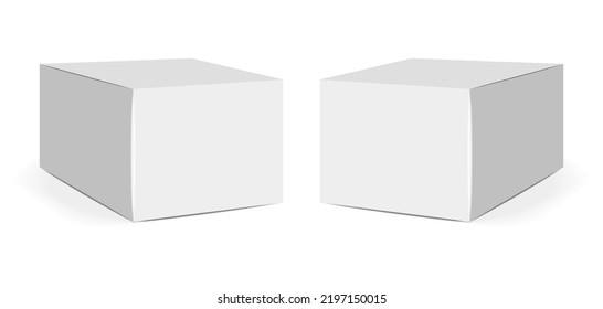 Isolated box packaging set, realistic isolated white background, vector illustration, cosmetics box vector, boxes package