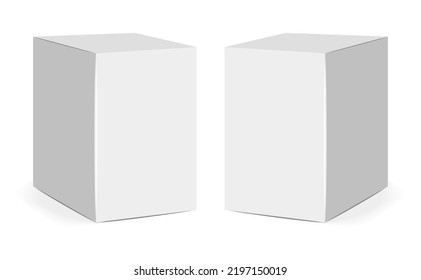 Isolated box packaging set, realistic isolated white background, vector illustration, cosmetics box vector, boxes package