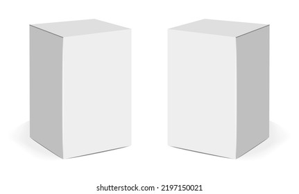 Isolated box packaging set, realistic isolated white background, vector illustration, cosmetics box vector, boxes package