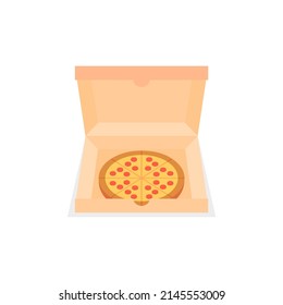 Isolated box pizza simple vector logo design