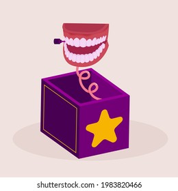 Isolated box smile april fools humor icon- Vector