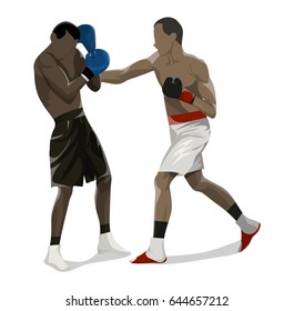 Isolated boxers fight.