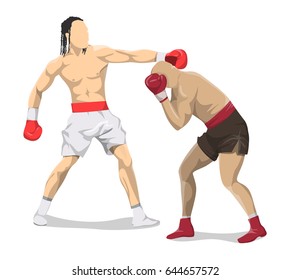 Isolated boxers fight.