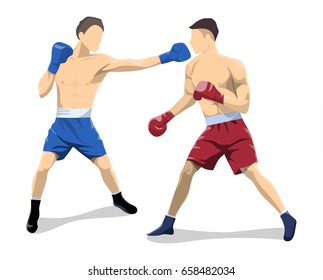 Isolated boxers fight.