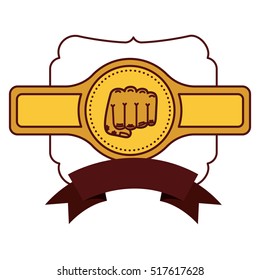 Isolated boxing fist inside frame