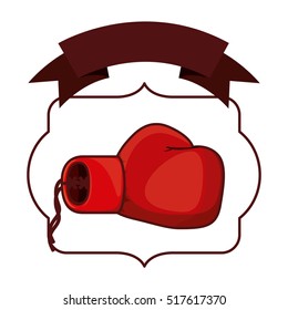 Isolated boxing glove inside frame