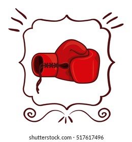 Isolated boxing glove inside frame