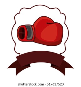 Isolated boxing glove inside frame