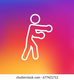 Isolated Boxing Outline Symbol On Clean Background. Vector Box Element In Trendy Style.