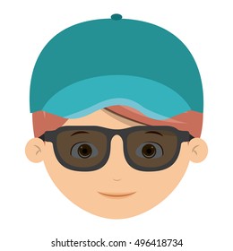 Isolated boy cartoon design