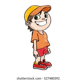 Isolated boy cartoon design