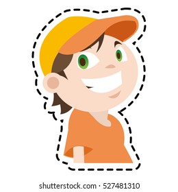 Isolated boy cartoon design