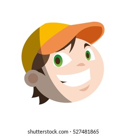 Isolated boy cartoon design