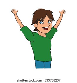Isolated boy cartoon design