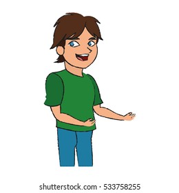 Isolated boy cartoon design