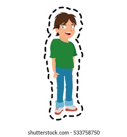Isolated boy cartoon design