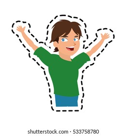 Isolated boy cartoon design