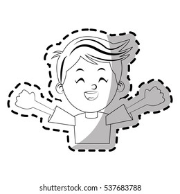 Isolated boy cartoon design