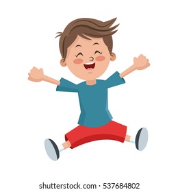 Isolated boy cartoon design