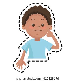 Isolated boy cartoon design