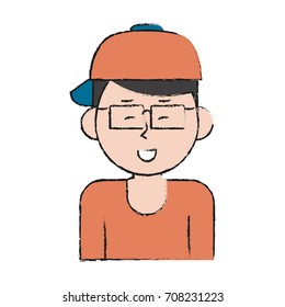 Isolated boy cartoon design