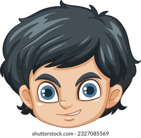 Isolated boy cartoon face illustration