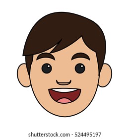 Isolated boy cartoon head design