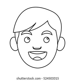 Isolated boy cartoon head design
