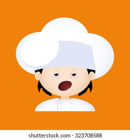 Isolated boy with chef clothes and a facial expression